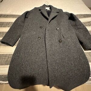 Sezane grey tweed coat